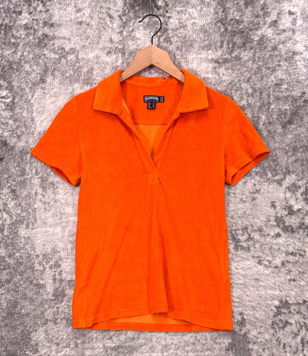 Vilebrequin Polo Shirt XS Womens Orange Terry Towel Short Sleeve Resort